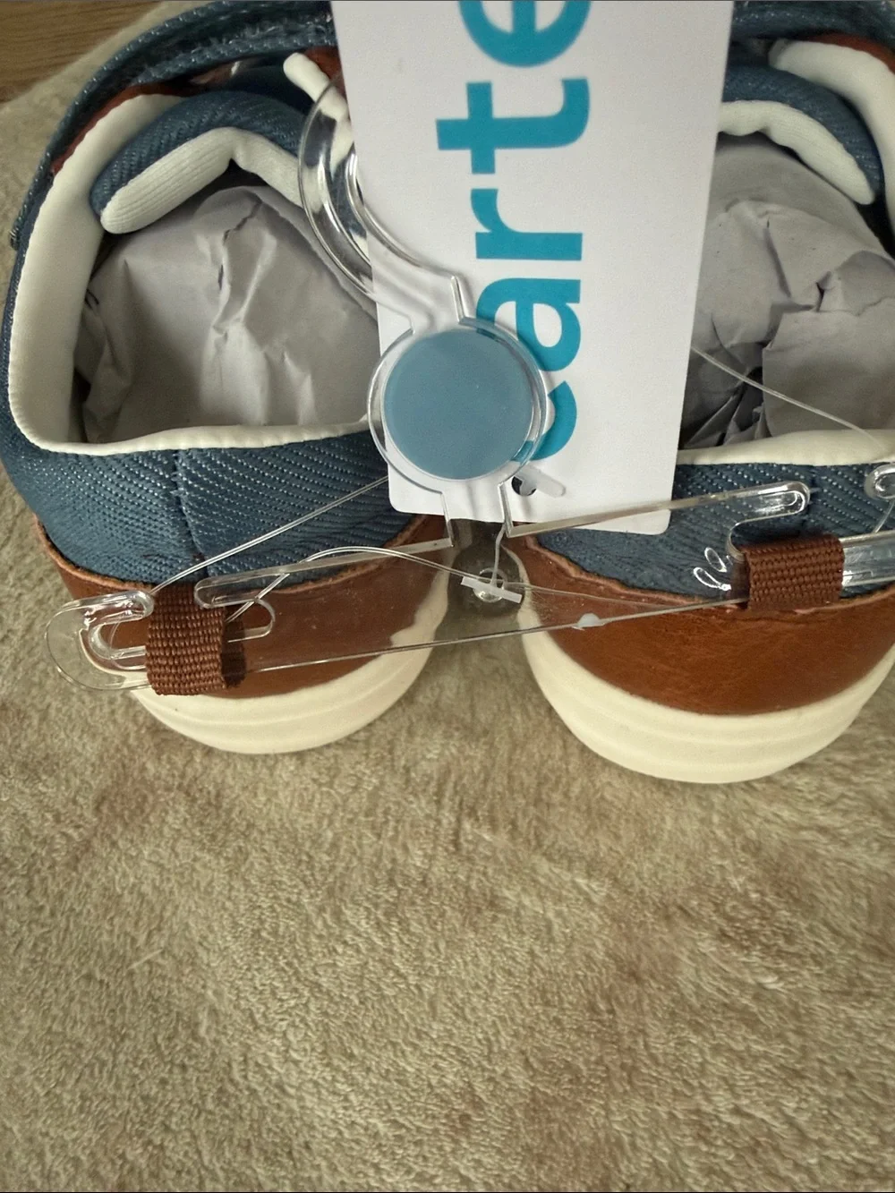 Carter's Blue Canvas Sneakers with Brown Trim